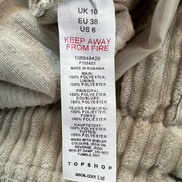 🤍✨ EUC TOPSHOP Cream High Waist Corduroy Pants | Sz 6 - Picture 6 of 6